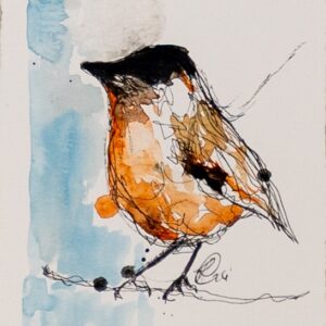 Chickadee in Orange